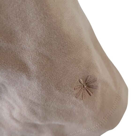 Isaac Mizrahi Womens Sz L Tan Solid Short Sleeve T-Shirt - Picture 4 of 12